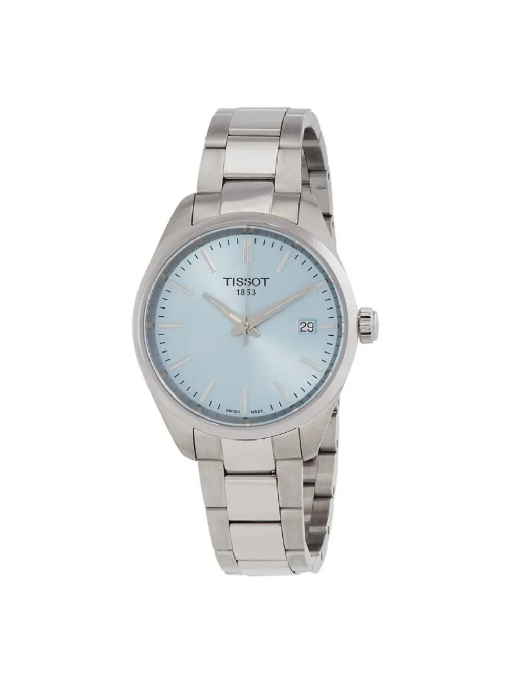 NWT Tissot PR 100 Quartz Ice Blue Dial Ladies Watch